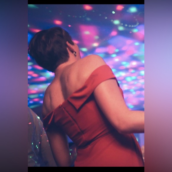 high-low scarlet red Aiden Mattox dress - Picture 2 of 6